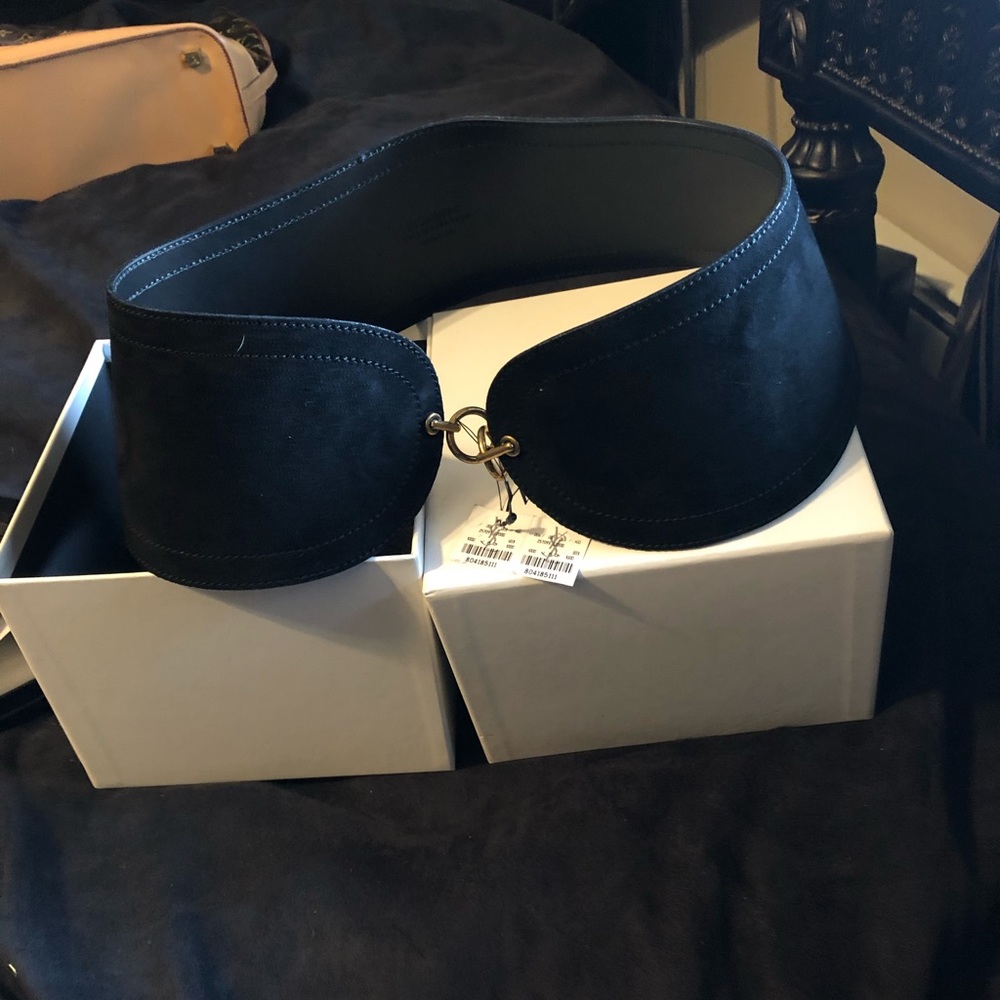 Yves st Laurent black suede leather belt